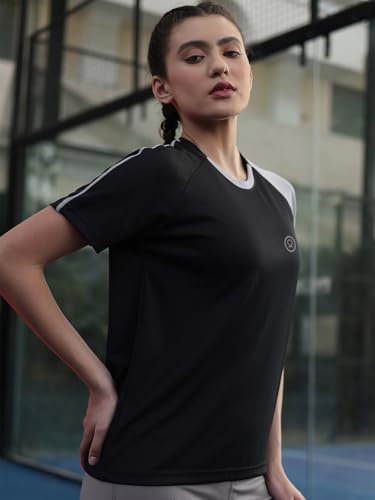 Image of CHKOKKO Gym Tshirt for Women Workout Activewear Regular Fit T Shirt for Woman Round Crew Neck Half Sleeves Best for Sports and Outdoor Activities