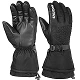 Thinsulate Mens Ski Gloves, Waterproof Insulated Cold Weather Snow Winter Gloves with Touchscreen PU