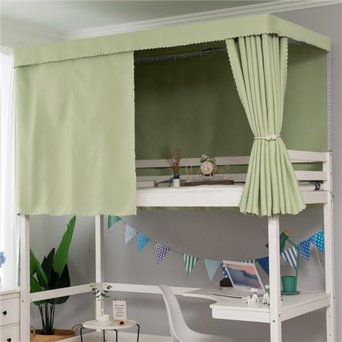 Treer Rideau Occultant pour Dessous de Lit Long, Rideau de Lit Mezzanine Anti-Poussière Occultant pour Lit Superposé, Rideau Lit mi Hauteur pour Dortoir des Étudiants...