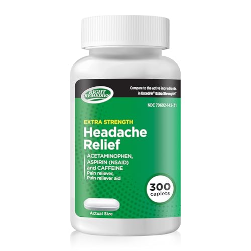RIGHT REMEDIES Extra Strength Headache Relief with Acetaminophen Aspirin (NSAID) & Caffeine (300 caplets) Back & Body Pain Relief Compare to the Active Ingredients in Excedrin Extra Strength