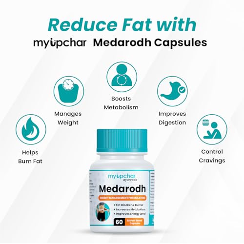 Medarodh Ayurvedic Fat Burner Capsules | With Guggulu, Triphala & Chitrak | Supports Metabolism, Fat Loss & Digestion | For Men & Women | 60 Veg Capsules | Pack of 2