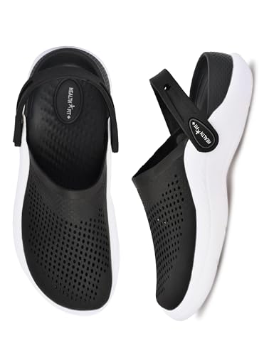 Image of HEALTH FIT Super Soft Comfortable Adjustable Back Strap Men's Classic Casual Sports Clogs Clogs |Waterproof Anti Skid & Lightweight Cushioned Stylish Clogs Mules for Use Gents & Boys HF154