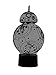 Produktbild Originelle 3D LED-Lampe BB-8 Droide Tischlampe Wohnlicht mit Farbwechsel Show-Effekt