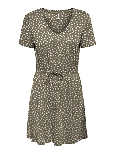 Vestito Corto ONLY Donna - 100% Cotone Con Scollo A V E Orlo Trapuntato - Foto 7