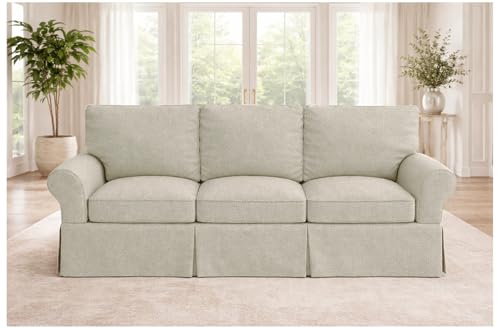 Linen Sofa Cover Compatible with Pottery Barn Basic Sofa Slipcover PB 3