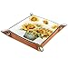 Produktbild Leder Valet Tray, Würfel Tray Folding Square Holder, Kommode Organizer Platte für Wechsel Münzschlüssel Sonnenblumenöl Gemälde Art.-Nr.