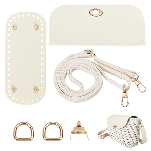 beinkmake PU Leather Purse Crochet Set, Beige Oval Bag Bottom