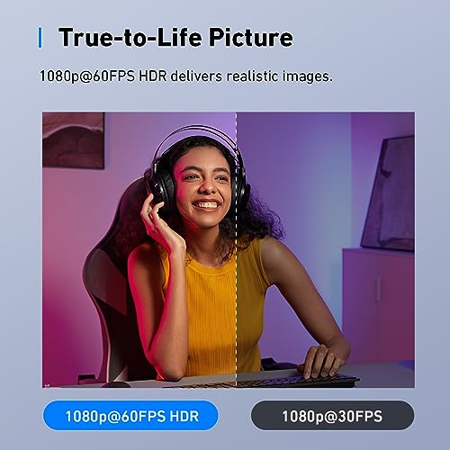 Webcam AnkerWork C310, Webcam 4K, 12 mégapixels, Focus Automatique IA, Micro à Annulation de Bruit IA, Cache de confidentialité et Champ de Vision réglable, 1080p 60 FPS HDR, pour appels et Live – Image 4