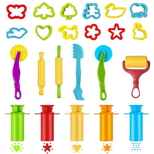 SZSMW 23 peças moldes de plástico - ferramentas de plástico - acessórios de plástico - adequado para famílias de aprendizagem precoce, salas de aula, é a primeira opção como presente para crianças e