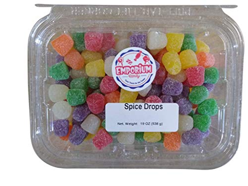 Spice Drops - 19 oz of Assorted Cinnamon Clove Anise Spearmint Root Beer Wintergreen Sweet Fresh Delicious Gummy Candy in Resealable Container