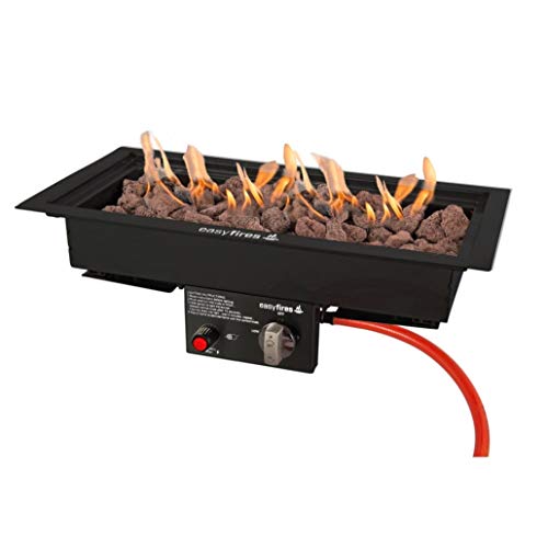 Easyfires Einbaubrenner schwarz (Limited Edition!) 50x25 cm für Feuertisch, Feuerstelle, Gasfeuerstelle, Rostfreier Stahl, Einsatz tischkamin Cover