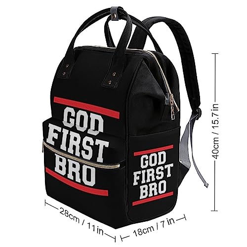God-First-Bro-Diaper-Bag-Portable-Backpack-Mommy-Bag-Travel-Shoulder-Daypack-for-Outdoor-Working-Beach