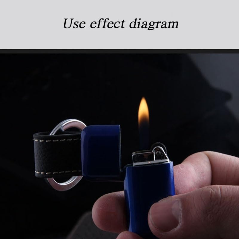 Encendedor portátil mini con llavero azul miniatura 2