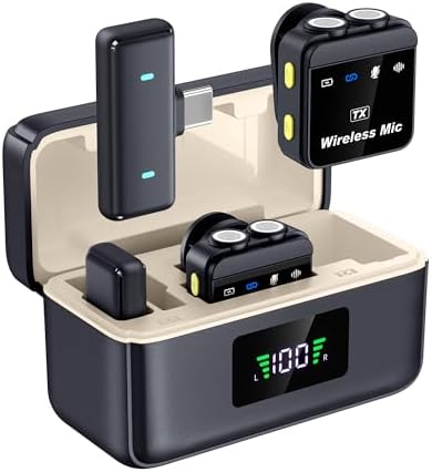 bmani Wireless Microphones for iPhone & Android Mini Lavalier Mic...