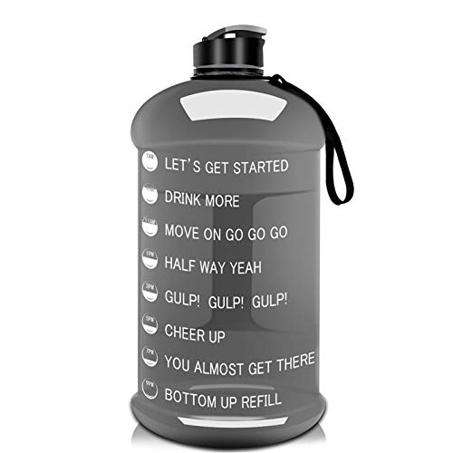2.2L/75OZ Gym Sports Water Bottle with Mitivational Time Marker Half Gallon Water Jug Dishwasher Usable Portable Big Capacity BPA Free Drinking Gym Water Jug for Men Women Fitness Gym Outdoor