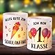 BETESSIN 12 Windlicht Tischdeko Einschulung Schulkind Teelichter Mädchen Junge Rosa Windlichter Alles Gute zum Schulanfang Lichthülle Mini Kerze Deko 1. Schultag Einschulungsparty für Teelichter
