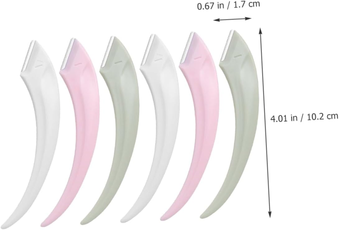 minkissy 5sets Stainless Steel Single Blade Eyebrow Razor for Women Compact Facial Hair Shaver Portable Beauty Tool 6pcs*5