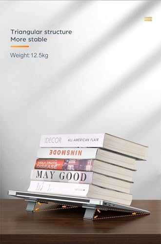 Image of SOOPII Mini Premium Metal Folding Portable, Lightweight Laptop Stand Non-Slip Base Tabletop Risers for 10-17 Inch Laptop & Keyboard Cooling Padstand Pack of 2pcs (JDL-20)