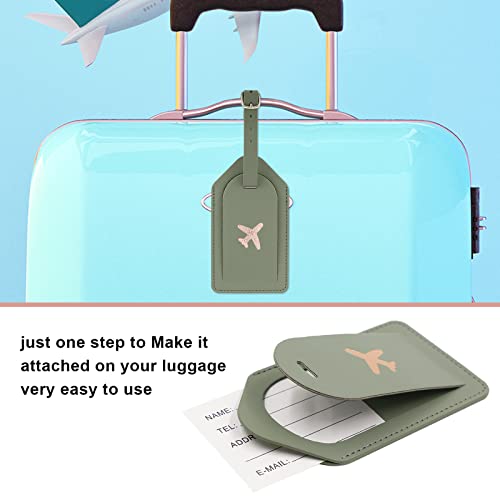 Image of Melsbrinna Rfid Passport Holder for Travel women /Men Set Travel Suitcase Tag, Cute Passport Wallet Rfid Blocking Card Slots, Rfid Passport Cover /CaseTravel Wallet, Green, Solid Color