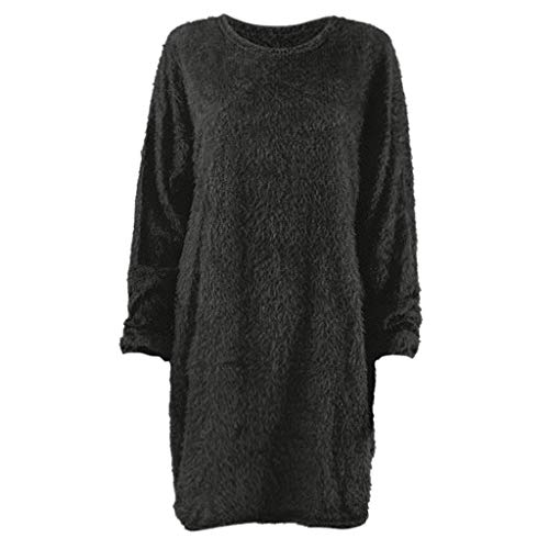 XUNRYAN Womens Winter Fall Dresses 2023 Fuzzy Dolman Batwing Long Sleeve Casual Loose Fit Short Mini Sweater Dress Pullover3