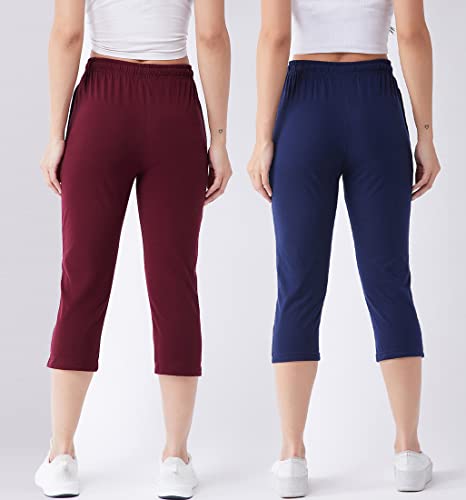 Image of Modeve Women Solid Cotton Blend Capri for summer|| Summer Wear
