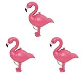 ASSHO 3pcs Pink flamingo shape Keychain Cute Novelty Ring Child Toy Mini Gift Flashlight & Sound - pack of 3, Small