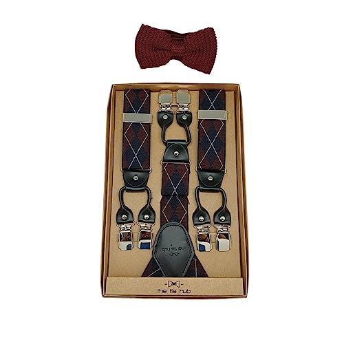 Set de Tirantes y Corbatín ECH Verde y Burdeos para Hombre miniatura 4