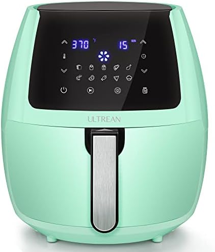 Ultrean 5.8 Quart Air Fryer, Large Family Size Electric Hot Air Fryers Oilless Cooker with 10 Presets, Digital LCD Touch Screen, Nonstick Basket, 1700W, UL Listed (Green)