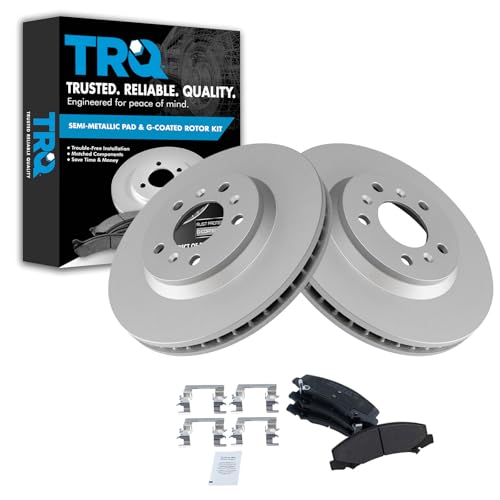 TRQ Front Brake Pad and Rotor Set Semi Metallic Coated Vented Rotors Compatible with 2006-2011 Buick Lucerne 2006-2013 Chevrolet Impala 2014-2016 Impala Limited 2006-2007 Monte Carlo by TRQ - Used condition - US$33.49