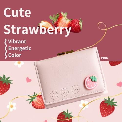 Cute Wallet Girls Small Wallets For Women Little purse Aesthetic Coin Pocket For Ladies (Pink)2