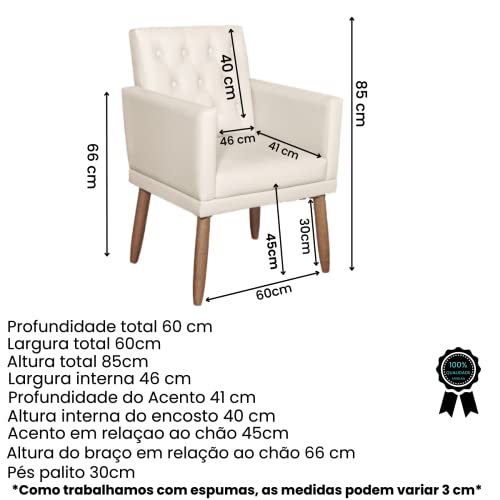 Kit 2 Poltronas para Sala de estar recepção clinica salão de Beleza Tecido suede resistente confortá