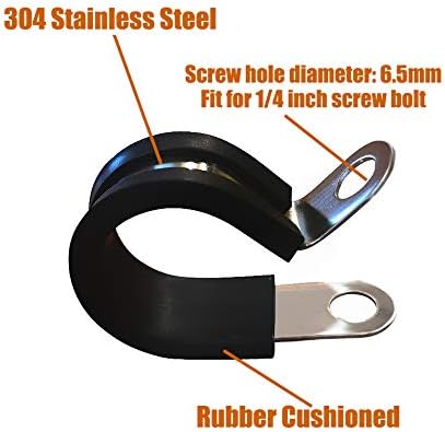 Miniatura 2 de ISPINNER Paquete de 12 abrazaderas de cable de acero inoxidable acolchadas de goma de 14 pulgadas, abrazadera de manguera, abrazadera de tubo (14