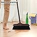 FESTFENDS 1 Set Stand-Up Dustpan and Broom Combo Set | Steel Dust Pan with Wood Handle | Natural Bristle Broom | Brush Attaches Easily to Pan for Storage
