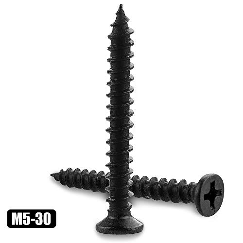 STARVAST - Tornillos de cabeza de estrella para madera (acero inoxidable, M5 x 30 mm), color negro