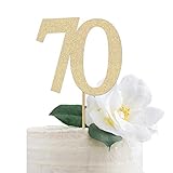 Gold Glitter 70 Cake Topper, 70th Anniversary, Seventieth Birthday, Seventy