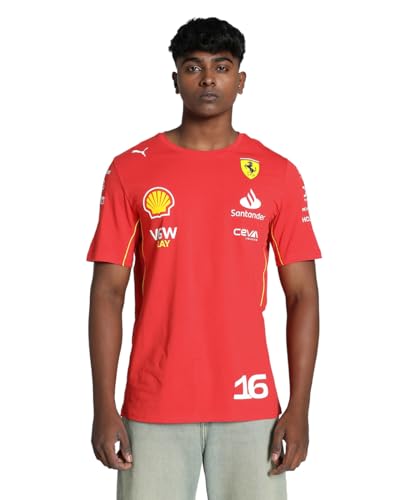 T-Shirt d'équipe Scuderia Ferrari 2024 PUMA pour Hommes Rouge Brûlé