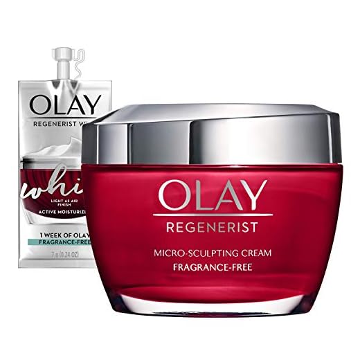 Olay Regenerist Micro-Sculpting Cream Face Moisturizer with Hyaluronic Acid & Niacinamide, Fragrance-Free, 1.7 oz, Includes Olay Whip Travel Size for Dry Skin