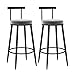 LIPINCMX Sgabelli da Bar in Velluto 2 Pezzi sgabelli da Bar 65 cm sedie Altezza Bar con Schienale/poggiapiedi sgabelli da Cucina per Isola/casa Bar/Sala da Pranzo/Cucina
