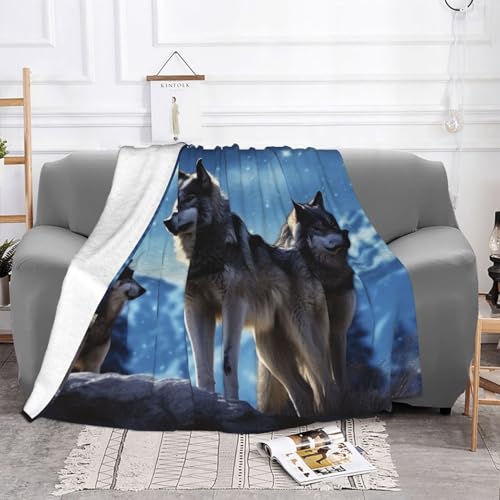 Couverture polaire loup douce, une idée cadeau déco idéale - 4