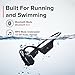 SUUNTO Aqua Open-Ear Swimming Bone Conduction Headphone, 32GB MP3 Bluetooth Running Player, Head Movement Control, Noise Cancelled Dual-Mic, IP68 Waterproof, 30H Playtime w/Powerbank, Black