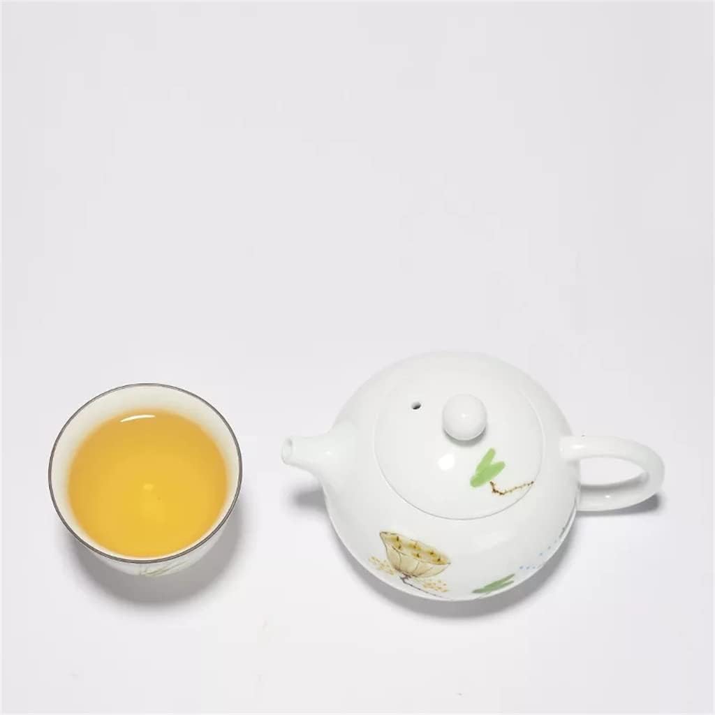 お買い得！！★QANA★QANA 磁器手描きのロータスティーポットセラミックカンフーティーセットシングルポットティーアウトドアオフィス用品 (Color :