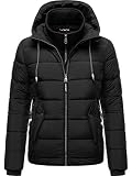 MARIKOO Damen warme Winter Steppjacke mit Kapuze Taisaa Prc Black Gr. XXL
