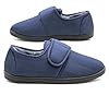 Dr Keller Mens Check Felt Faux Fur Lined Thermal Wide Opening Touch Fasten Slippers (Navy Blue, UK Footwear Size System, Adult, Men, Numeric, Medium, 10) #2