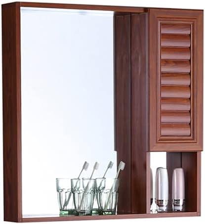 Amazon 洗面化粧台 ミラーキャビネット 宇宙アルミのバスルームミラーキャビネット おしゃれ バスルーム防水キャビネット ミラーウォールマウント 壁掛け鏡 浴室化粧鏡 壁の収納キャビネット ホワイト木製 50x70cm H 80cm ミラー 鏡 オンライン通販