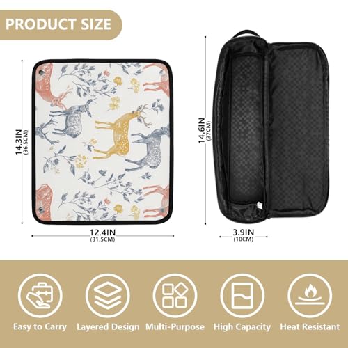 Aesthetic Deer Organizador de Herramientas para el Cabello 2 en 1 Blanco con Almohadilla Resistente al Calor Impermeable para Plancha y Rizadora de Viaje miniatura 4