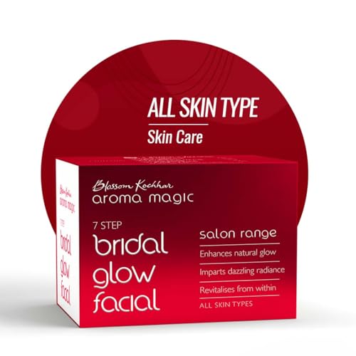 Image of Aroma Magic 7 step Bridal Glow Facial Kit | Enhance Natural glow + Dazzling radiance & Revitalises with Turmeric& Rose Extracts | All Skin type| 5 Single Use (20g + 18ml) Kit Set | Pack of 1
