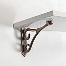 Deco Window 7.5" Shelf Bracket, Romantic Aluminum (1 Piece) Heavy Duty Right Angle Metal Floating Shelf Bracket (15 cm X 19 cm, Copper Color)