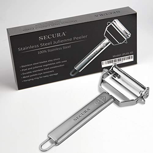 Secura Premium Ultra Sharp Stainless Steel Vegetable Julienne Peeler For Potato Apple 7.1" X 3.3" #TOP5