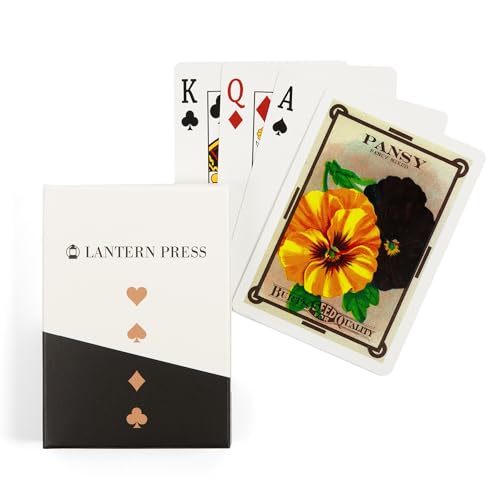 Lantern Press Pansy Baraja de 52 cartas tamaño póker