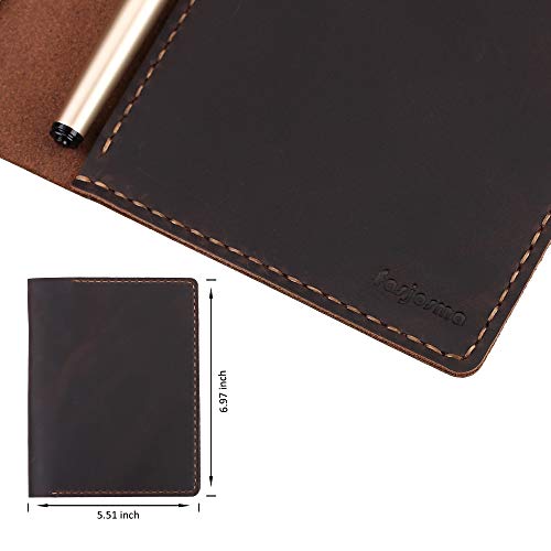Leather Cover Compatible With Rite In The Rain & Rocketbook Mini Notebooks, Top Bound Spiral Notebook Cover, Leather Cover For 4'' X 6'' Pocket Notepad With Pen Holder - Coffee #TOP5